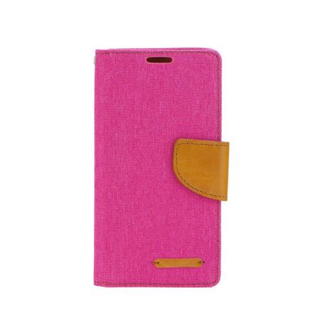Pouzdro na Nokia 6 2018 - Canvas Book - růžové/ hnědé