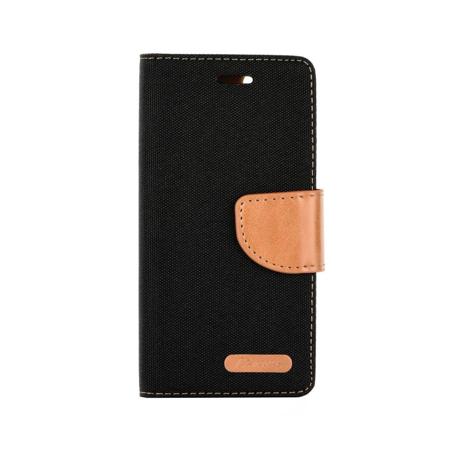 Pouzdro na Samsung Galaxy S6 Edge - Canvas Book - černé/ hnědé