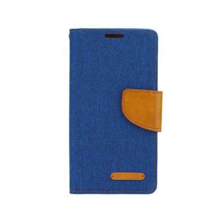 Pouzdro na Xiaomi Redmi 5A - Canvas Book - modré/ hnědé