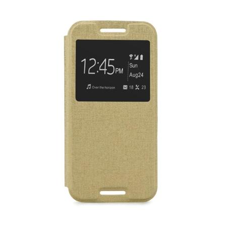 Pouzdro s okénkem pro Samsung Galaxy S7 - Zlaté
